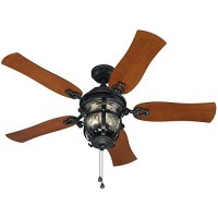 Harbor Breeze Lake Placido 52-in Aged Iron Outdoor Downrod or Flush Mount Ceiling Fan with Light Kit - B01AW4XGM2